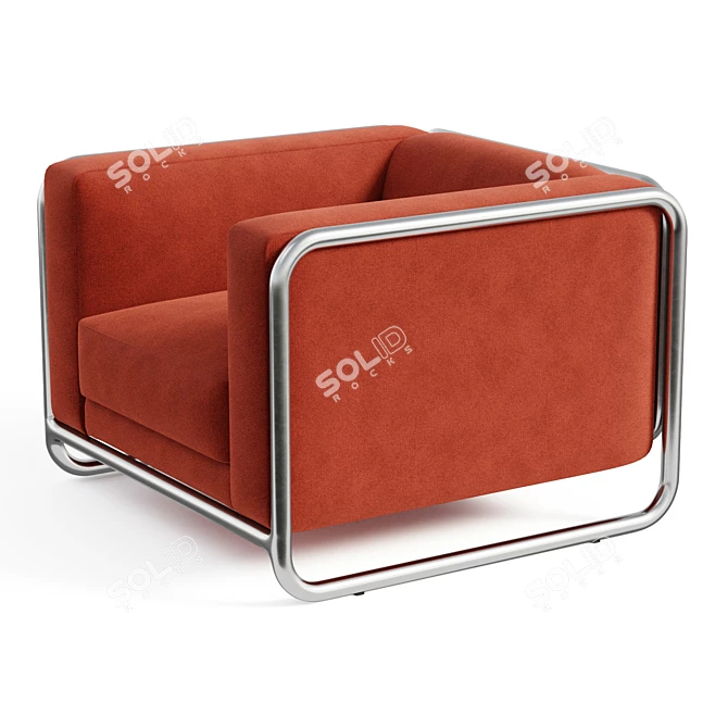 Modern Upholstered Arm Chair 3D model image 4