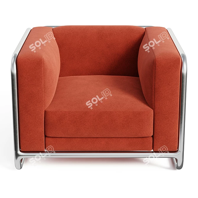 Modern Upholstered Arm Chair 3D model image 5