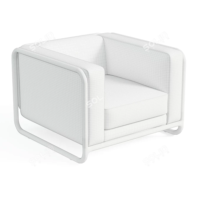 Modern Upholstered Arm Chair 3D model image 6