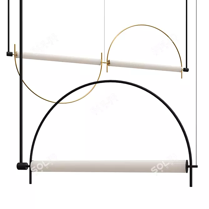 Modern Arc Pendant Light 3D model image 1