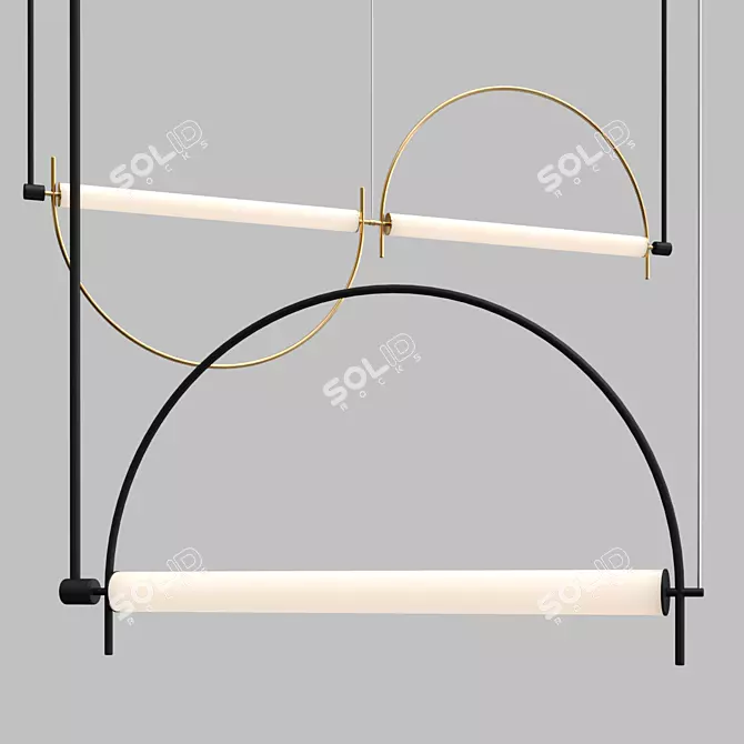Modern Arc Pendant Light 3D model image 2