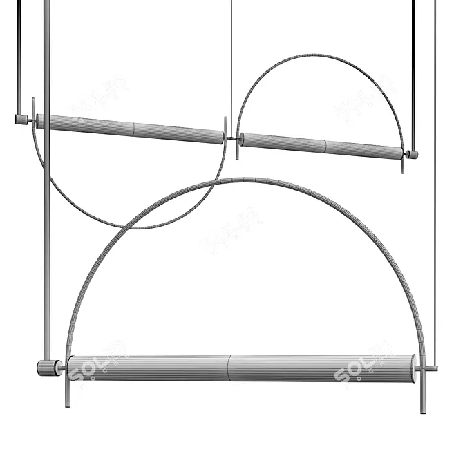 Modern Arc Pendant Light 3D model image 3