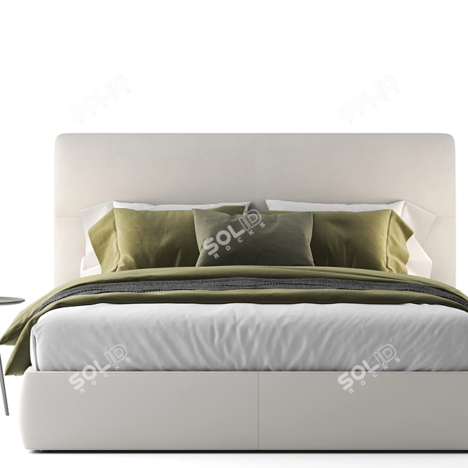 Modern Poliform Bed with Vray 3D model image 2