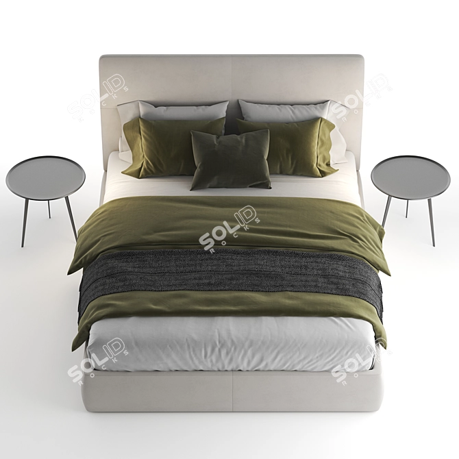 Modern Poliform Bed with Vray 3D model image 3