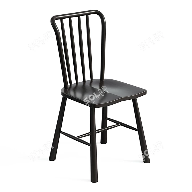 Scandinavian Oak Dining Chairs 3D model image 1