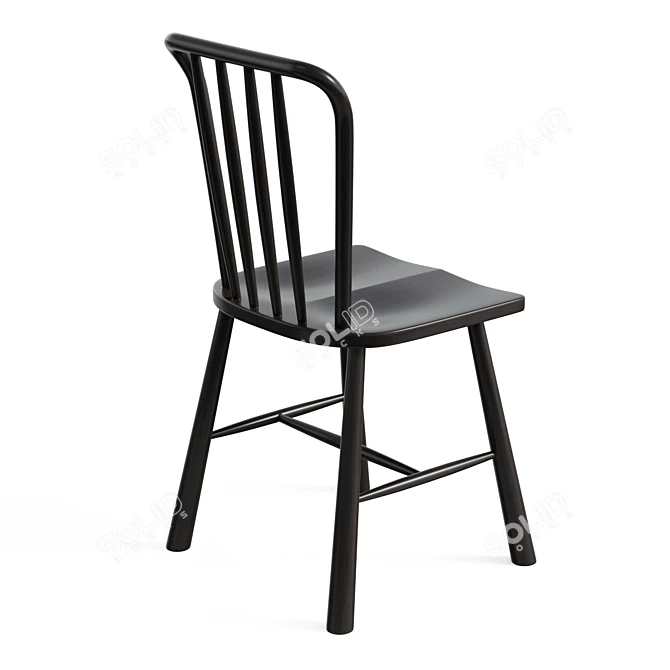 Scandinavian Oak Dining Chairs 3D model image 2