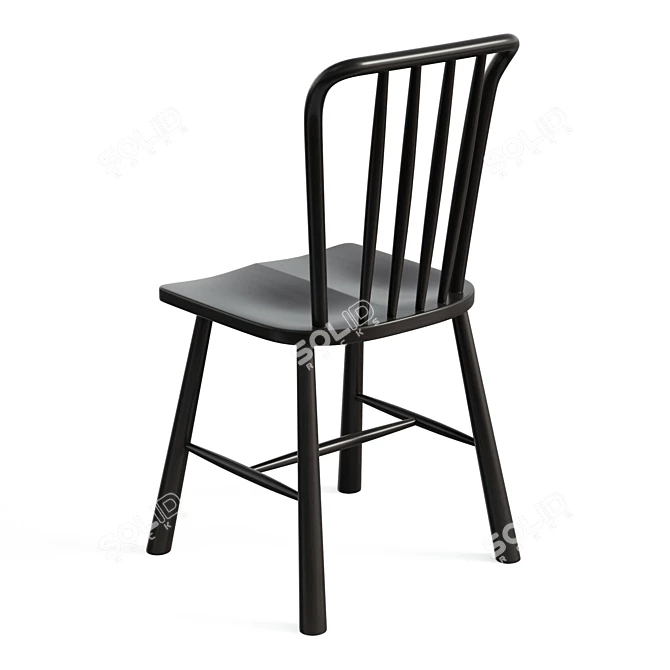 Scandinavian Oak Dining Chairs 3D model image 3