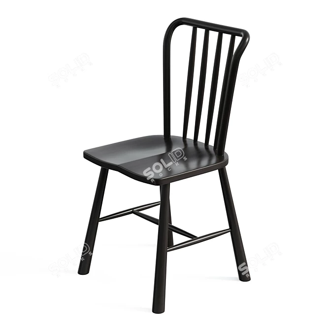 Scandinavian Oak Dining Chairs 3D model image 4