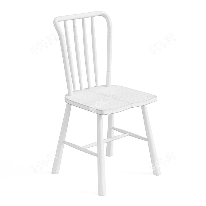Scandinavian Oak Dining Chairs 3D model image 6