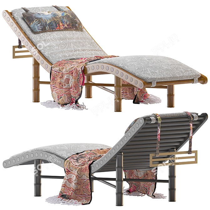 Etro Home Menfi Chaise: Luxury Lounger 3D model image 1