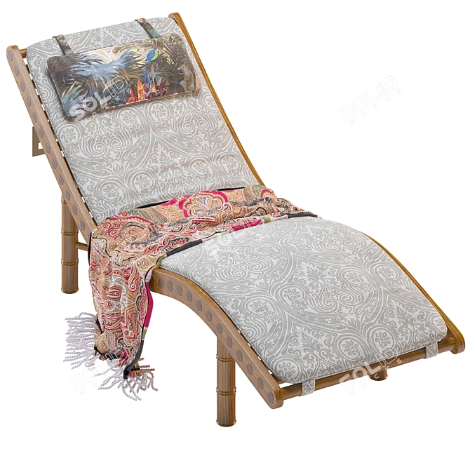 Etro Home Menfi Chaise: Luxury Lounger 3D model image 2