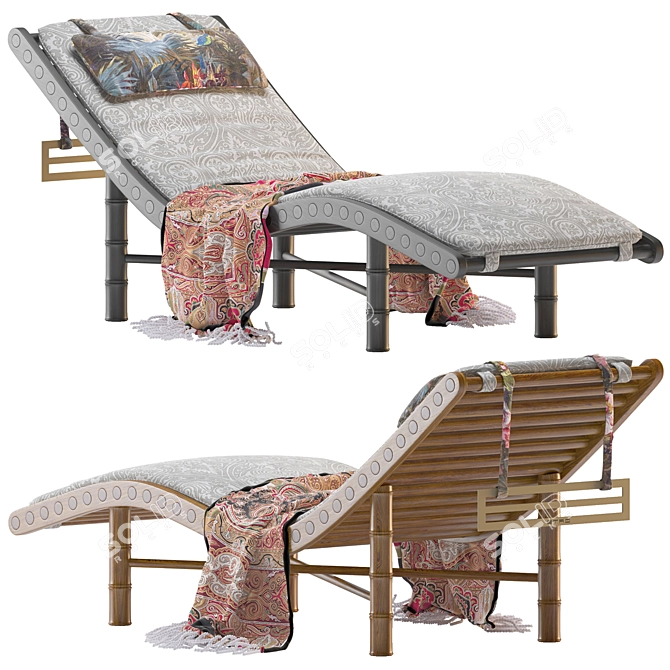Etro Home Menfi Chaise: Luxury Lounger 3D model image 3