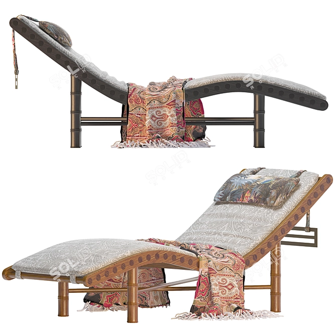 Etro Home Menfi Chaise: Luxury Lounger 3D model image 5