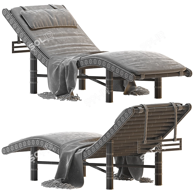 Etro Home Menfi Chaise: Luxury Lounger 3D model image 7