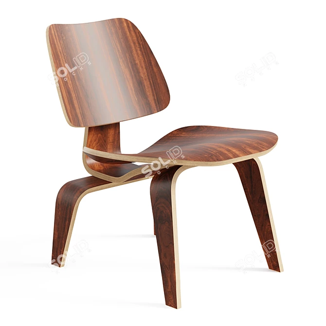 Iconic Eames Plywood Lounge Chair 3D model image 1