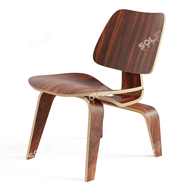 Iconic Eames Plywood Lounge Chair 3D model image 4