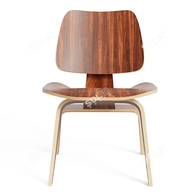 Iconic Eames Plywood Lounge Chair 3D model image 5