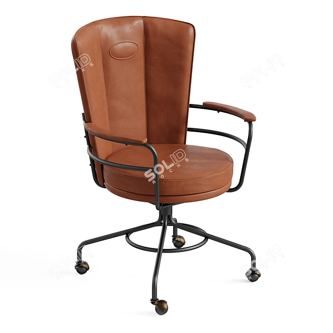 Stylish Industrial Office Chair 3D model image 1