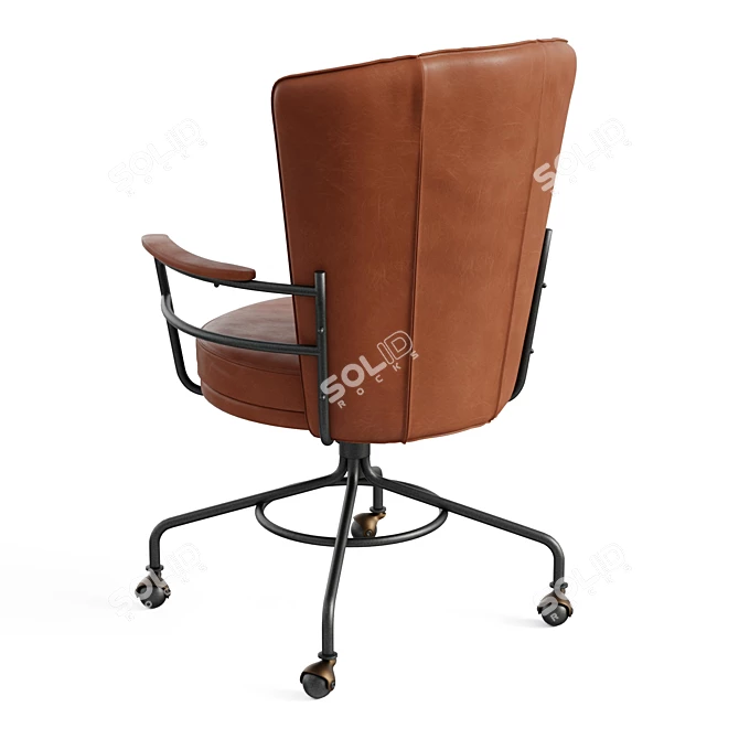 Stylish Industrial Office Chair 3D model image 3