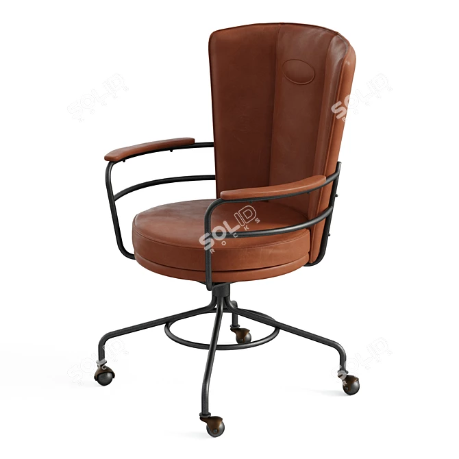 Stylish Industrial Office Chair 3D model image 4