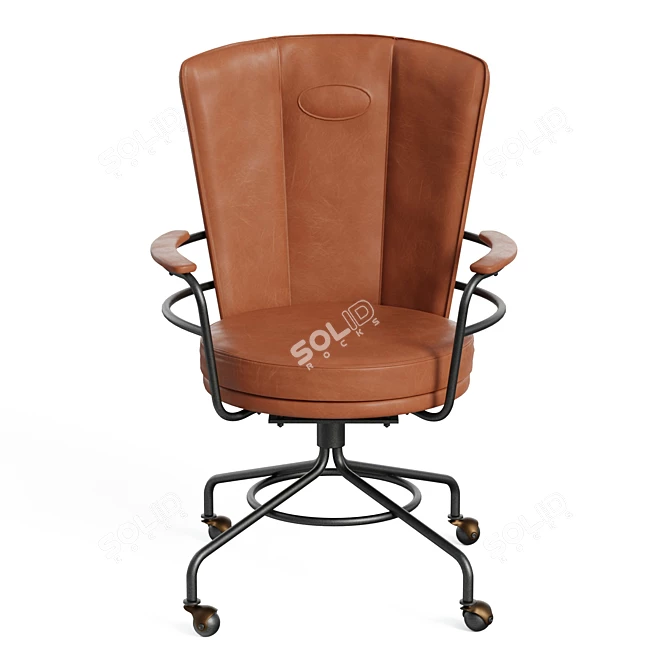 Stylish Industrial Office Chair 3D model image 5