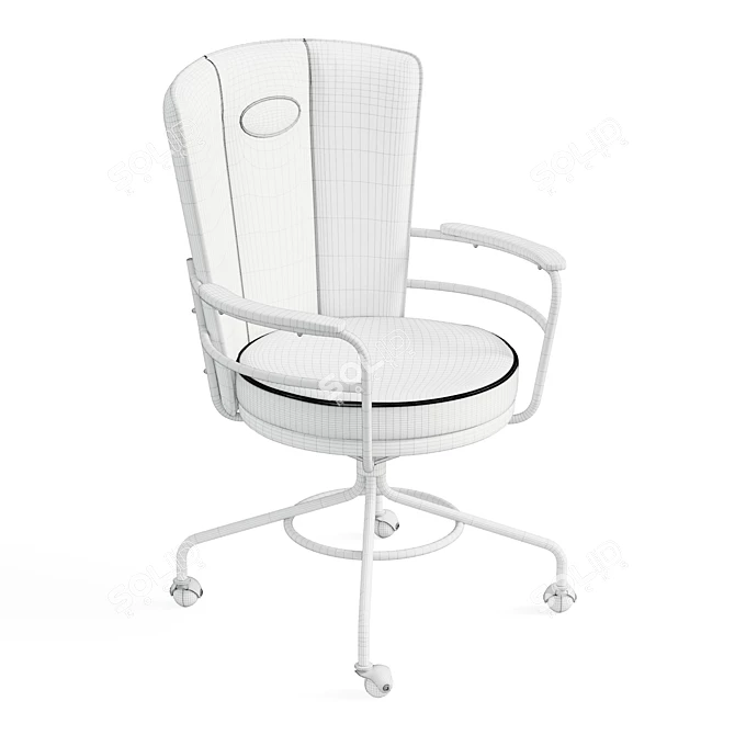 Stylish Industrial Office Chair 3D model image 6