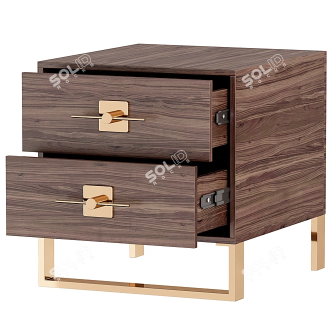 Contemporary Ophir Bedside Table 3D model image 2