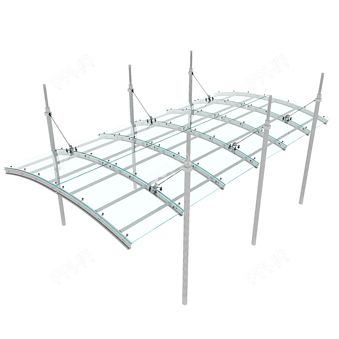 Expandable Glass Canopy Design 3D model image 5