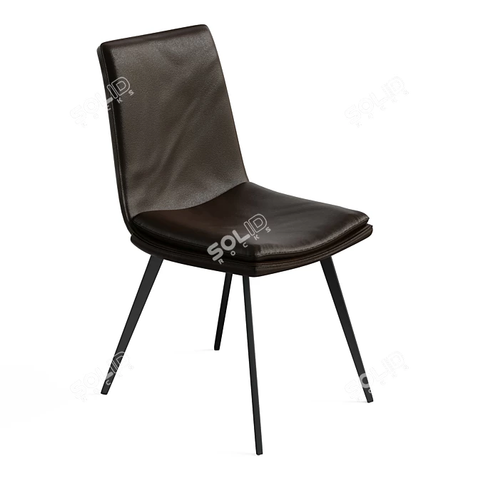 Carbon Faux Leather Dining Chairs 3D model image 1