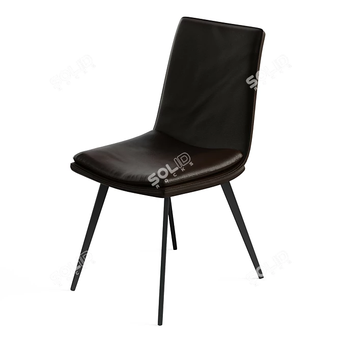 Carbon Faux Leather Dining Chairs 3D model image 4