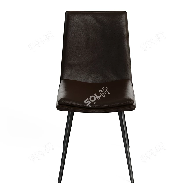 Carbon Faux Leather Dining Chairs 3D model image 5