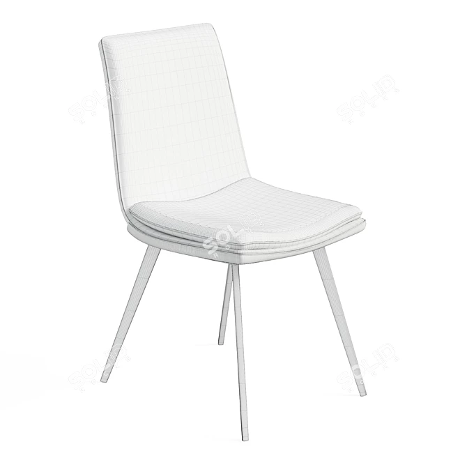 Carbon Faux Leather Dining Chairs 3D model image 6