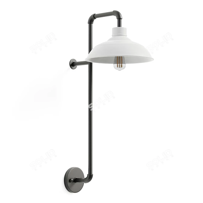 Minimalist Metal Wall Sconce Light 3D model image 1