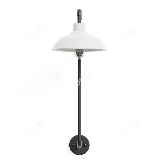 Minimalist Metal Wall Sconce Light 3D model image 4