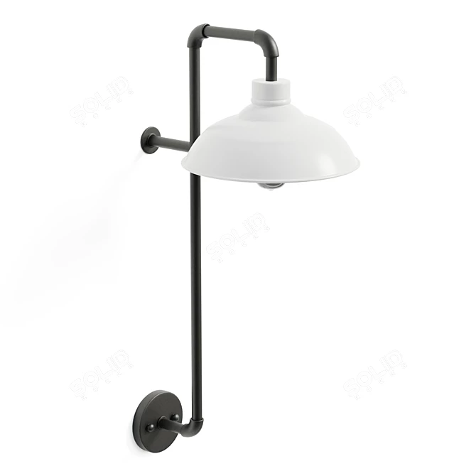 Minimalist Metal Wall Sconce Light 3D model image 5