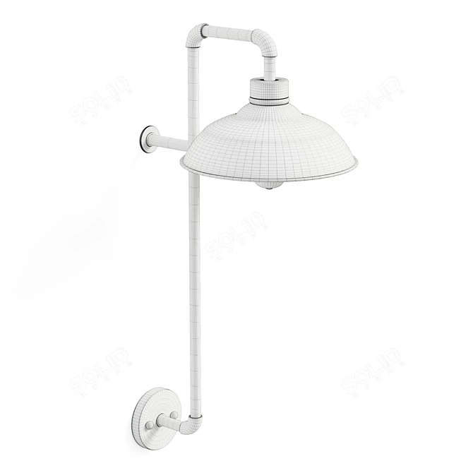 Minimalist Metal Wall Sconce Light 3D model image 6