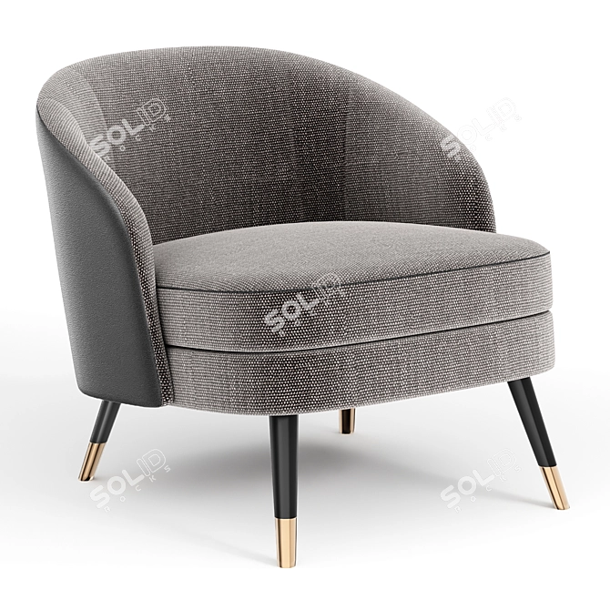 Luxury Leather Armchair Cecile 3D model image 1