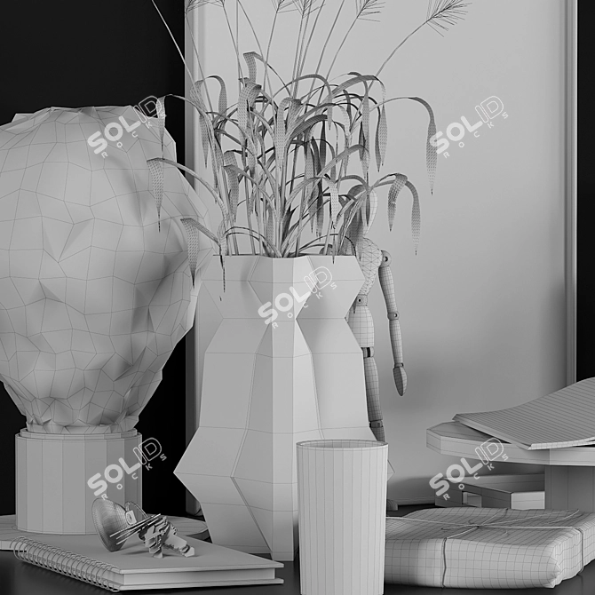 Botanical Decor Set with Dried Flowers 3D model image 7