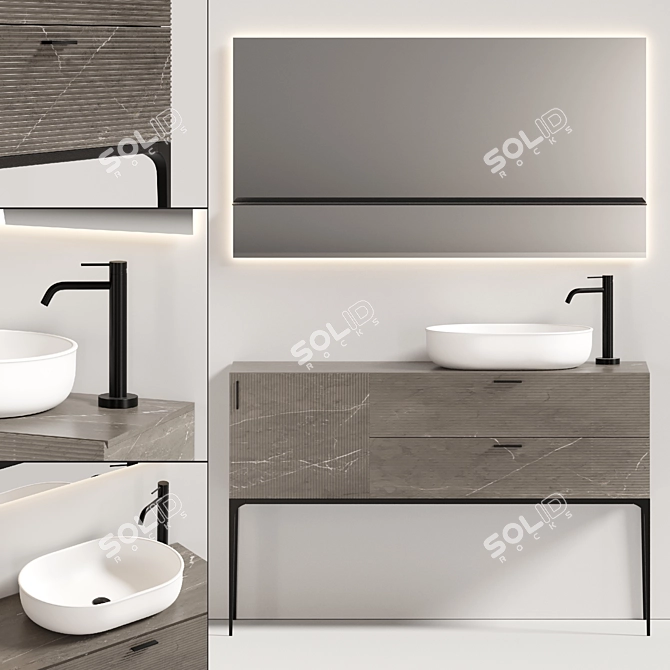 Grate Prime Bathroom Furniture Set 3D model image 15