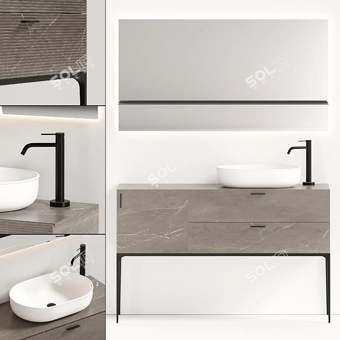 Grate Prime Bathroom Furniture Set 3D model image 3