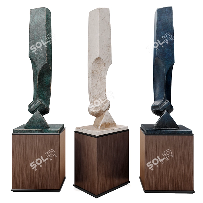 Contemporary Stella Metal Sculpture 3D model image 1