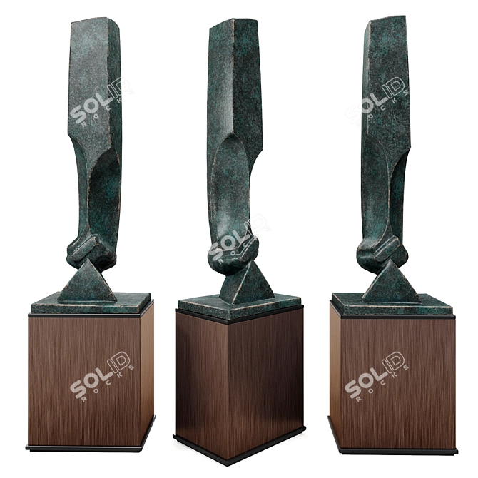 Contemporary Stella Metal Sculpture 3D model image 2