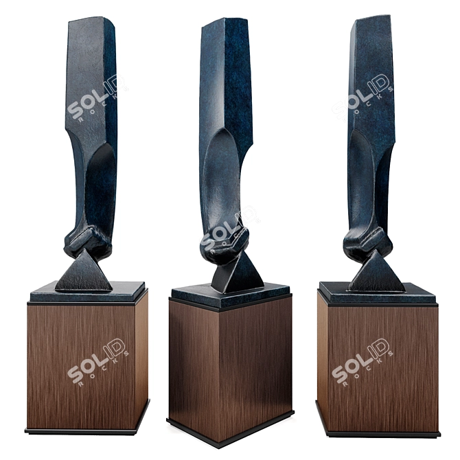 Contemporary Stella Metal Sculpture 3D model image 4