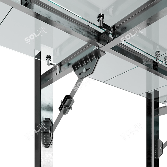 Modular Glass Parking Canopy 3D model image 3