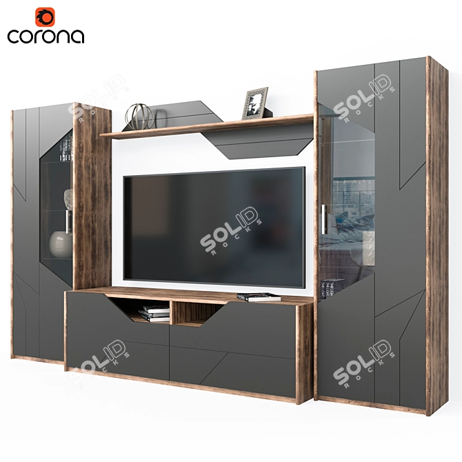 Astorias Modern Living Room Cabinet 3D model image 2