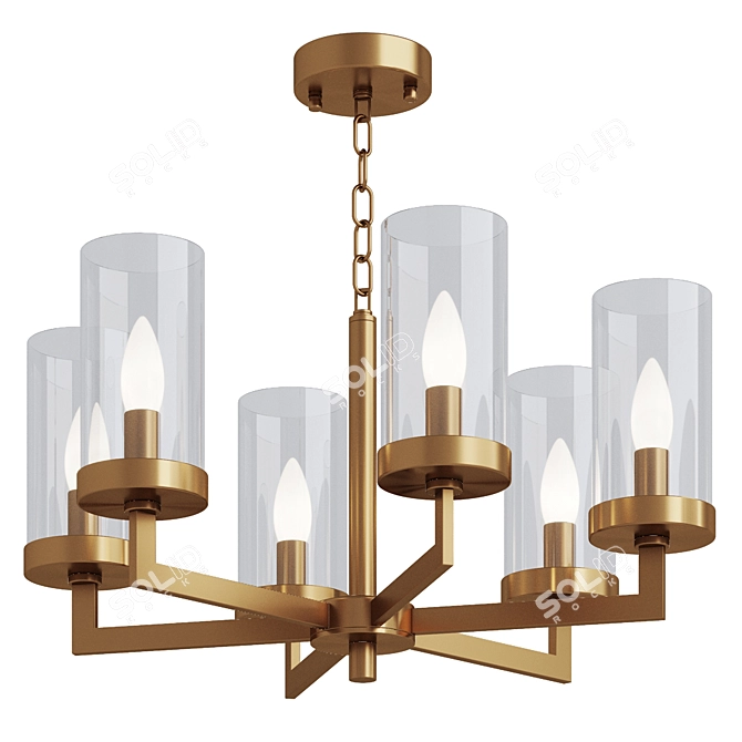 Modern Brass Chandelier 515mm No translation needed. 3D model image 1