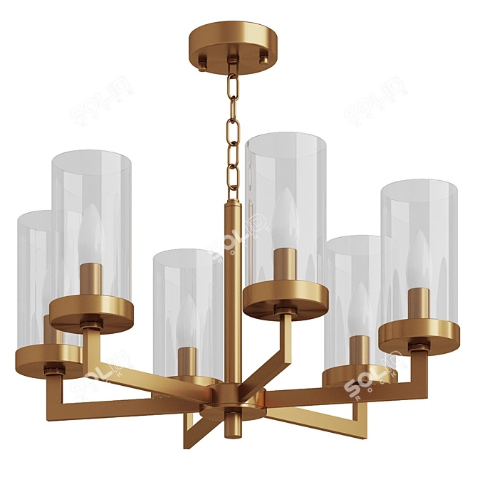 Modern Brass Chandelier 515mm No translation needed. 3D model image 2