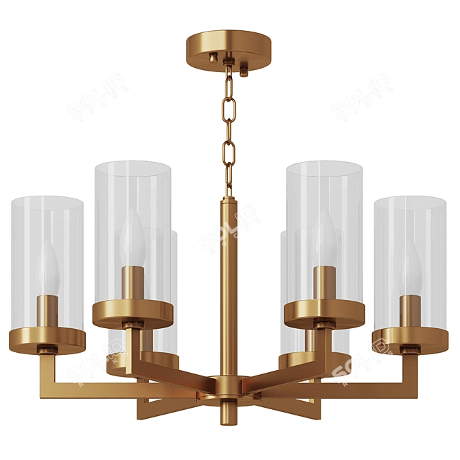 Modern Brass Chandelier 515mm No translation needed. 3D model image 4