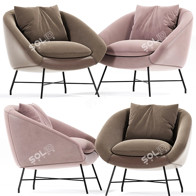 Modern Lounge Armchair in 3D 3D model image 2