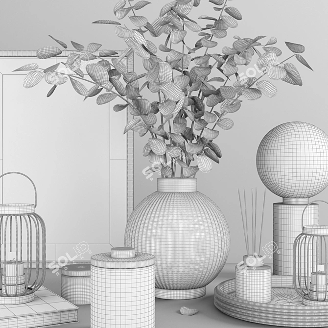 Decorative Set 19 Lunaria Bouquet 3D model image 4